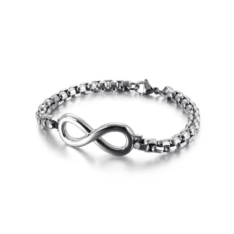 Men's Simple Stainless Steel Infinite 8 Chain Bracelet