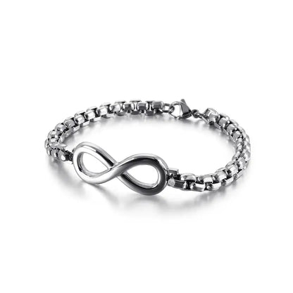 Men's Simple Stainless Steel Infinite 8 Chain Bracelet