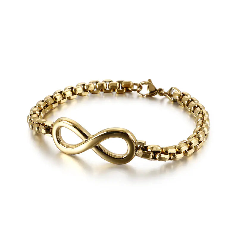 Men's Simple Stainless Steel Infinite 8 Chain Bracelet