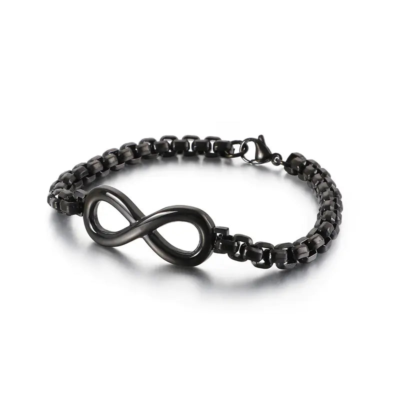 Men's Simple Stainless Steel Infinite 8 Chain Bracelet