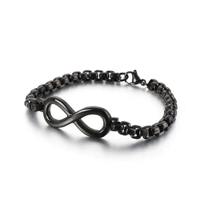 Men's Simple Stainless Steel Infinite 8 Chain Bracelet