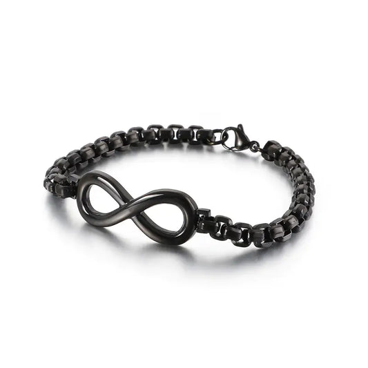 Men's Simple Stainless Steel Infinite 8 Chain Bracelet